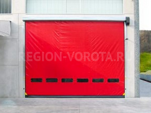 Скоростные ворота Doorhan Speedroll SDI 4100x2500 красного цвета